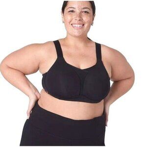 Livi Active Lane Bryant Womens Bra Sports Wireless Medium Impact 42D Black
